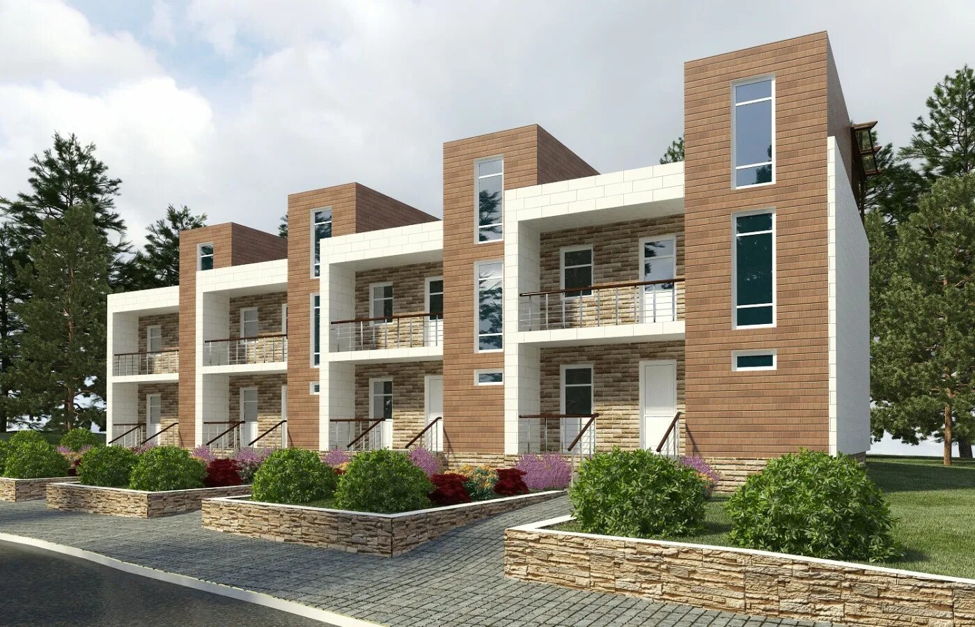 сблокированный дом. одноэтажный блокированный дом. сблокированный жилой дом. крыша в домах блокированной застройки. таунхаус в современном стиле.