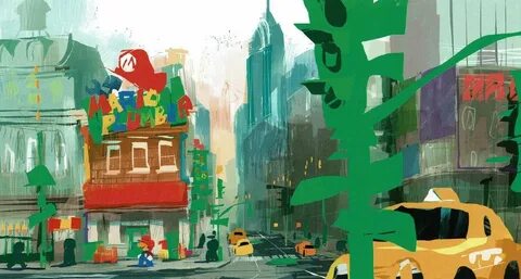 Super Mario Odyssey - New Donk City concept artwork. 
