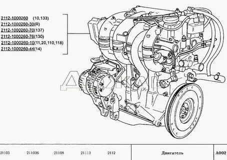 Двигатель ваз 2110 схема