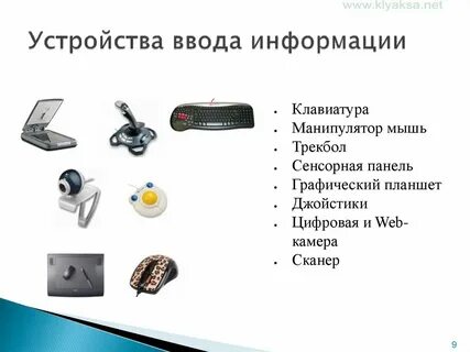 Устройства для первичного ввода информации в компьютер