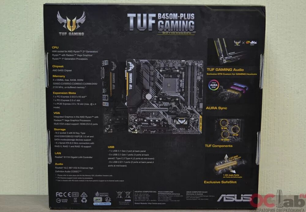 Материнская плата asus tuf gaming b450 plus