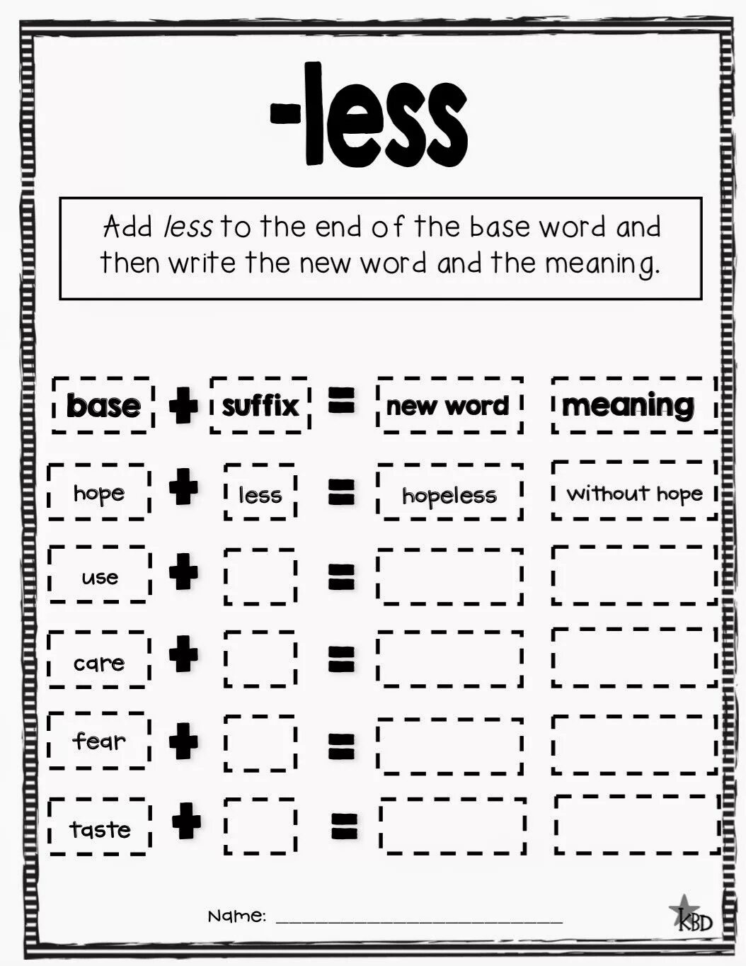 Base word meaning