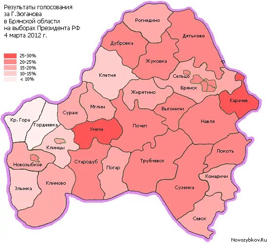 Районы брянской области на карте с границами