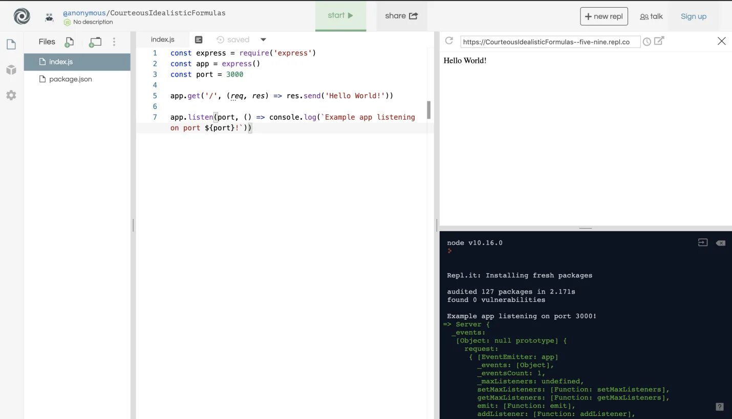 Node js emit