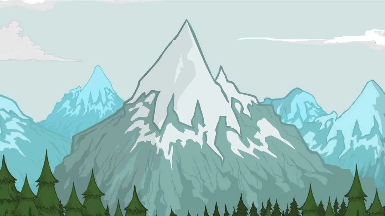 Горы из мультика. Гора мультяшная. Гора из мультфильма. Нарисовать горы.