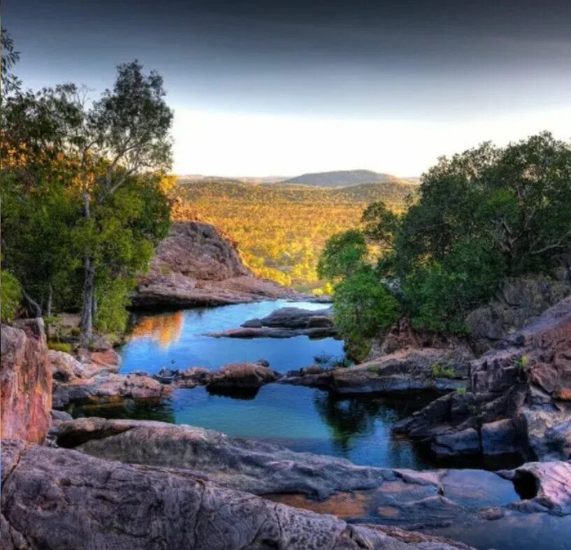 Natural 19. Национальный парк Какаду. Реки Какаду. Австралия cho'llari. Gunlom Plunge Pool.