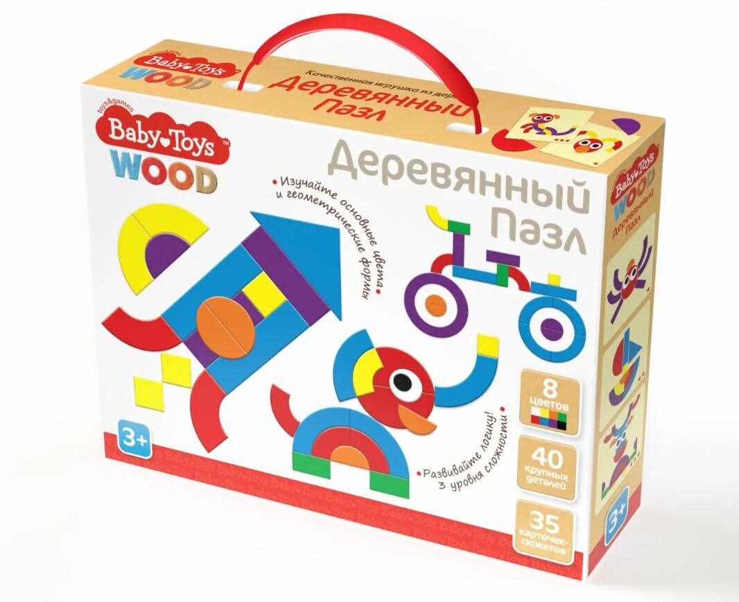 Деревянный пазл Десятое королевство Baby Toys. Пазлы 40 элементов. Деревянный пазл 40 элементов. Десятое королевство пазлы для малышей. Toy 40