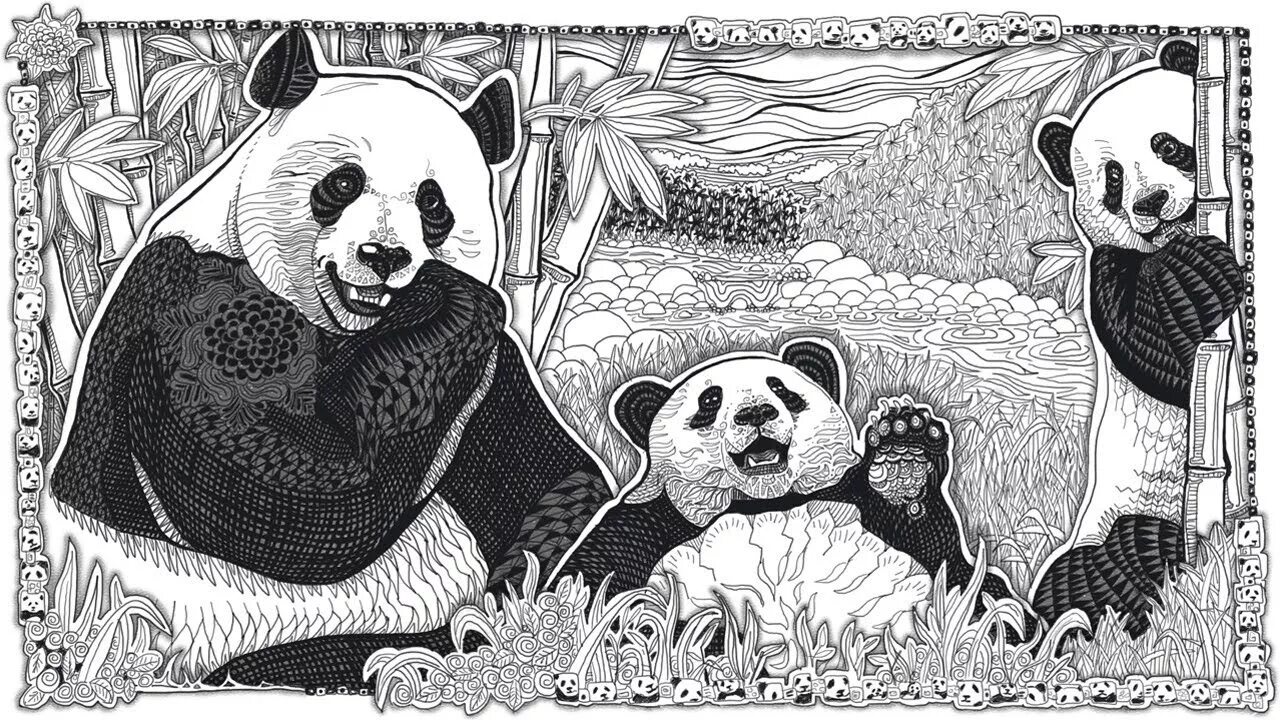 Панда собирает в круг ремикс. Панда арт. Панда Графика. Панда в графике. Панда рисунок.