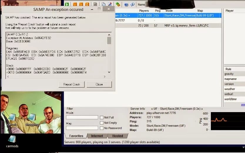 0x0040fb80 самп. Краш ошибка самп. Sa-MP 0.3.7-r3 exception at address: 0x007480bb Base: 0x0d9a0000. Sa-MP 0.3.7exception at address: 0x6df6a34ebase: 0x03640000. Exception at address 0x00000000
