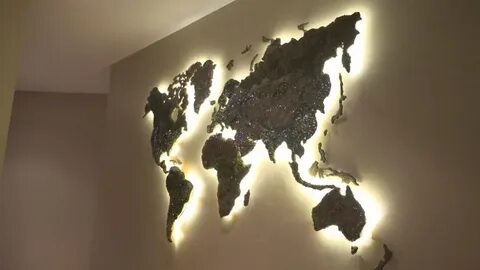Объемная карта на стену с подсветкой