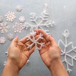 Снежинки из синельной проволоки своими руками