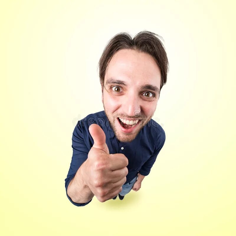 Man say. Человек ботаник показывает палец. say man.