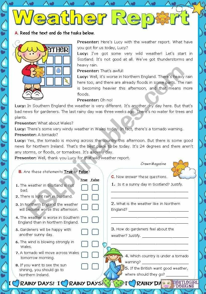 Read the text and do exercises. Weather tasks. worksheets on weather. weather text. тексты weather.