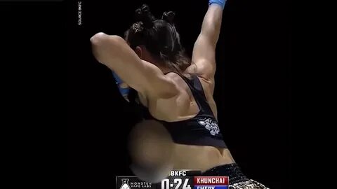 Fighter Tai Emery flashed fans after her knockout win.