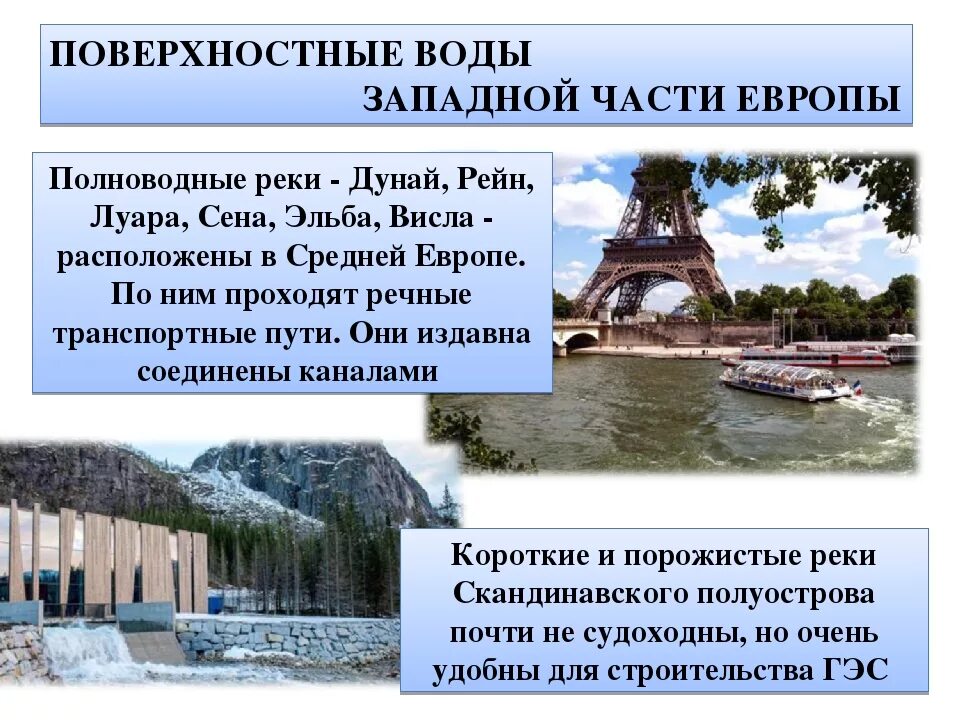 Внутренние воды Западной Европы. Поверхностные воды Западной Европы. Западная часть Европы поверхностные воды. Внутренние воды зарубежной Европы. Озера средней европы