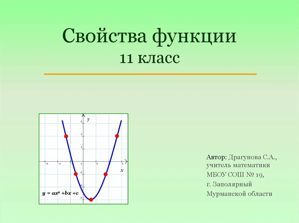 Свойства функций 11 класс