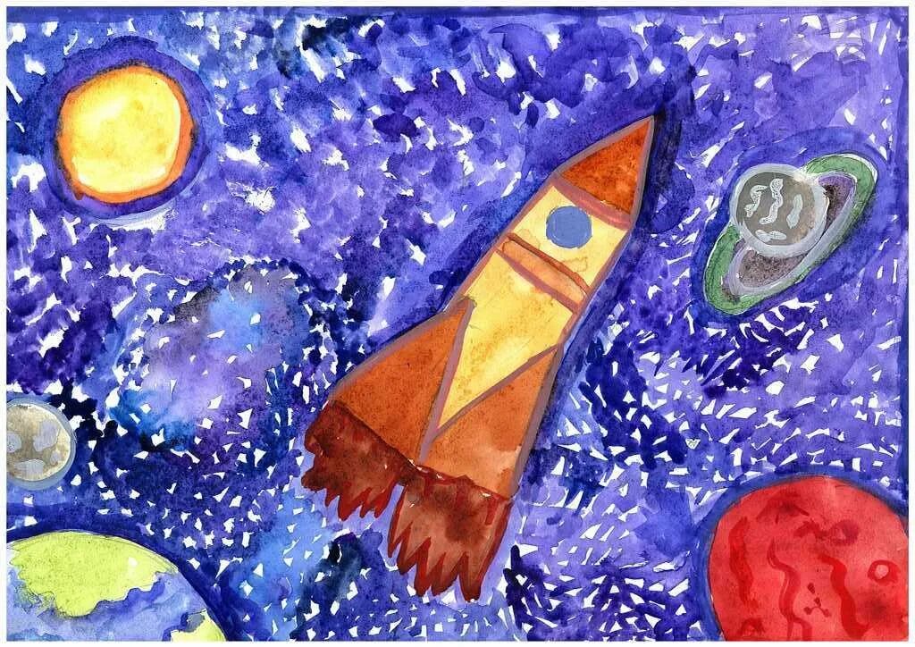 Рисуем космос 3 класс презентация. Рисование для детей космос. Композиция на тему космос. Рисунок на тему космос. Рисование гуашью космоса для дошкольников.