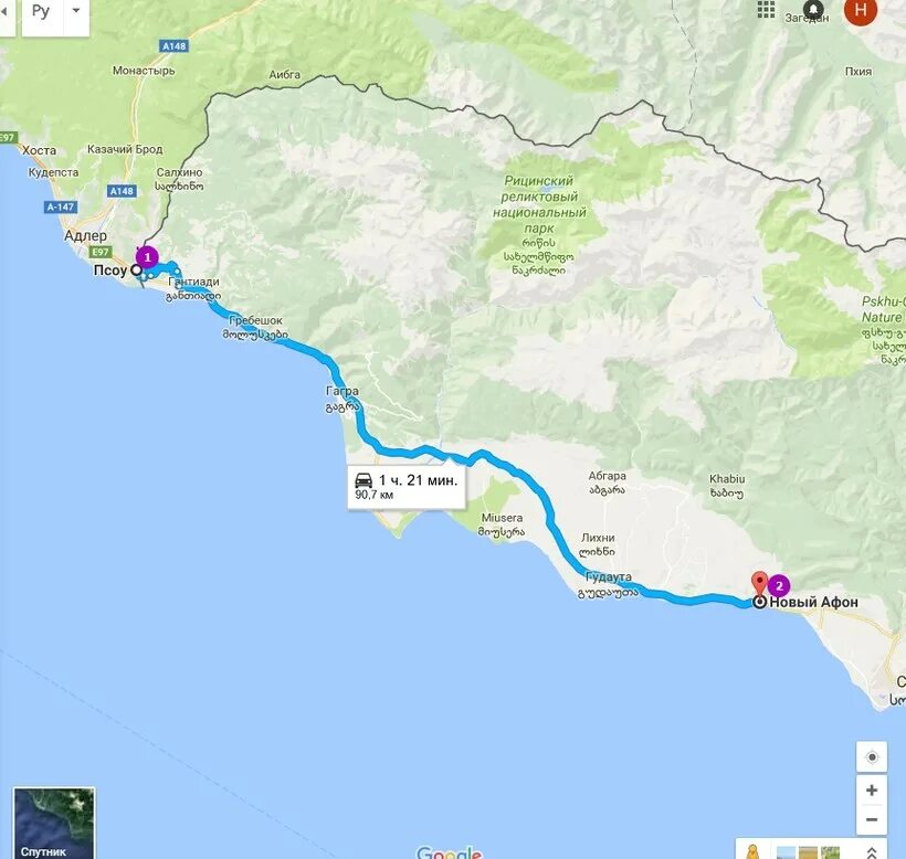 Абхазия новый афон расстояние. Адлер новый Афон маршрут. Маршрут Адлер Афон Абхазия. Дорога Адлер Абхазия. Граница Сочи Абхазия.