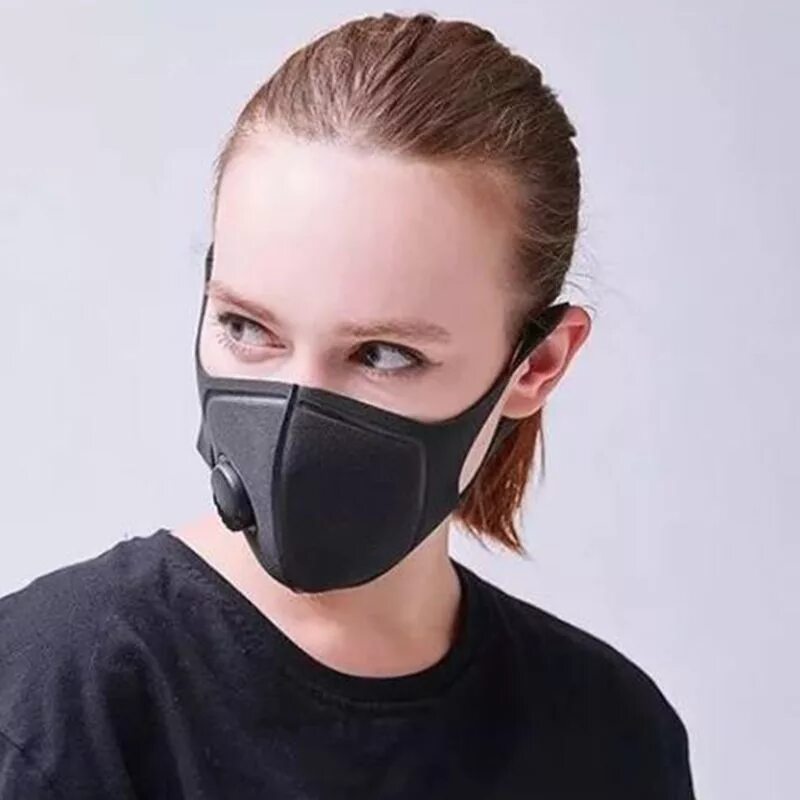 Пылезащитная маска для лица. Черная маска. Маска для дыхания.
