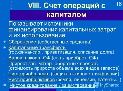 Операций с капиталом и финансовыми