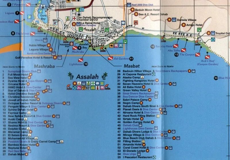 Карта отелей Дахаба Египет. Дахаб Египет на карте. Шарм Эль Дахаб карта отелей. Пляж Дахаба на карте.