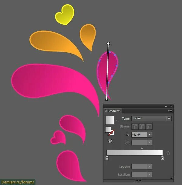 Виды градиентов в adobe illustrator