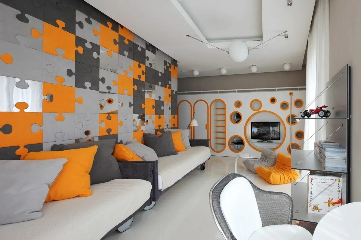 Комнату угадай. Креативный интерьер комнаты. Комната в оранжевом стиле. Оранжевый в интерьере. Серый и оранжевый в интерьере.