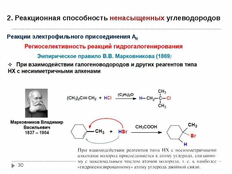 Сравнить реакционную способность. Региоселективность электрофильного присоединения. Региоселективность электрофильного присоединения к алкенам. Реакционная способность ненасыщенных углеводородов. Реакционная способность.