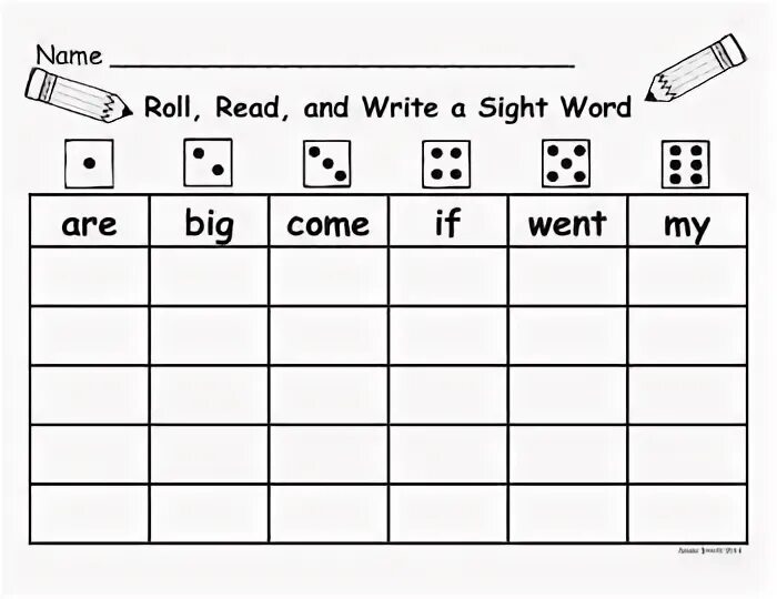 Read and write only one word. Dice read like a.