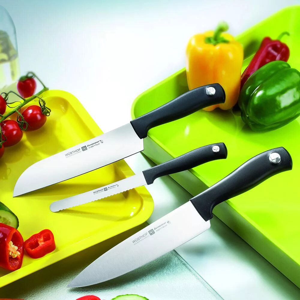 Кухонные ножи для овощей. Wusthof Silverpoint. Wusthof нож шефа. Набор ножей Wusthof Германия. Нож для овощей Wusthof.