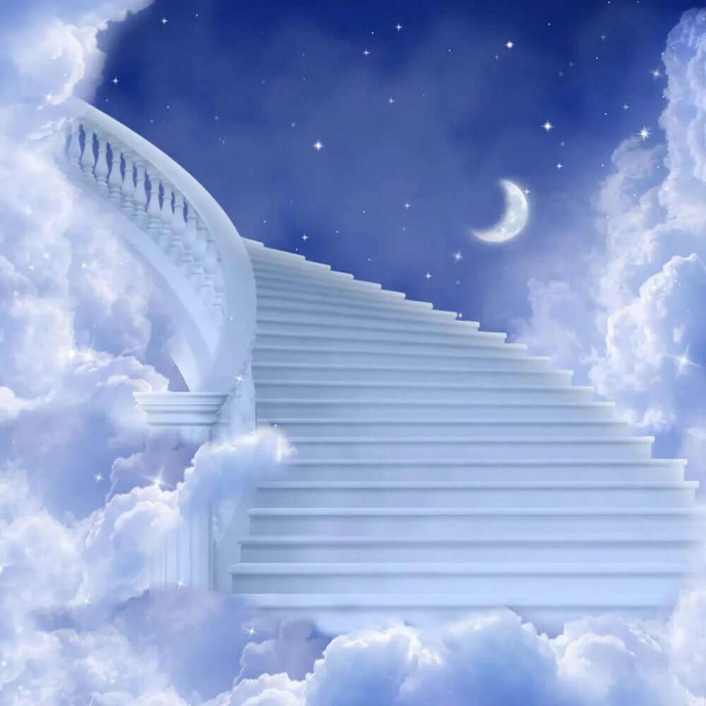 Красивая открытка рай. Рай Небесный. Лестница в небо. Рай на небесах. Лестница в рай.