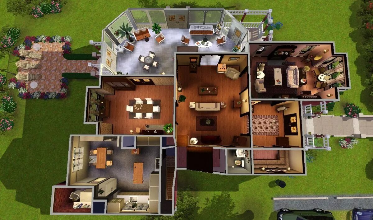 Mod The Sims - Halliwell Manor House blueprints, Sims house, Manor floor plan