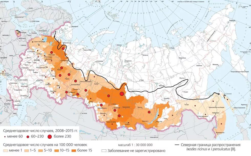 Территория распространения заболеваний называется. Карта распространения клещевого энцефалита в России. Карта распространения энцефалитных клещей в России. Клещевой энцефалит ареал распространения. Карта заболеваемости клещевым энцефалитом в России.