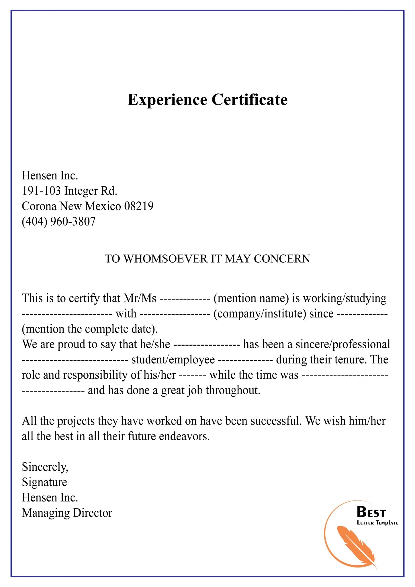 Working experience Certificate. Work experience Certificate. Experience Certificate example. Work experience Certificate examples.