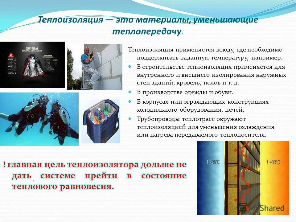 Функции теплоизоляции. Функции теплоизоляции