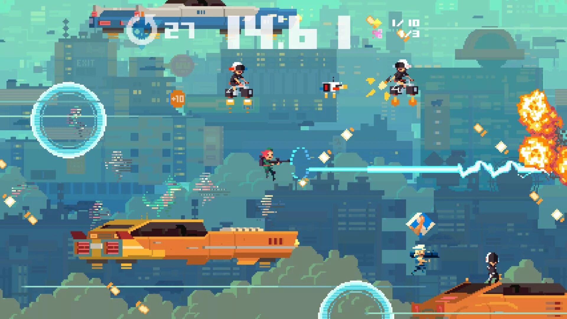 Super time Force Ultra PS Vita. Super time Force Ultra Скриншоты. Пиксельные игры. Пиксельная стрелялка. Игры пиксельные гонки