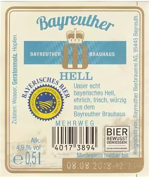 Hell пиво купить. Bayreuther Hell пиво. Пиво Bayreuther, Hell, 0.5 л. Байройтер Хель пиво. Bayreuther Hell пиво этикетка.