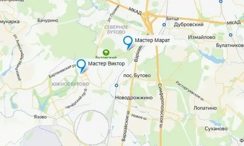 Южный бутова на карте