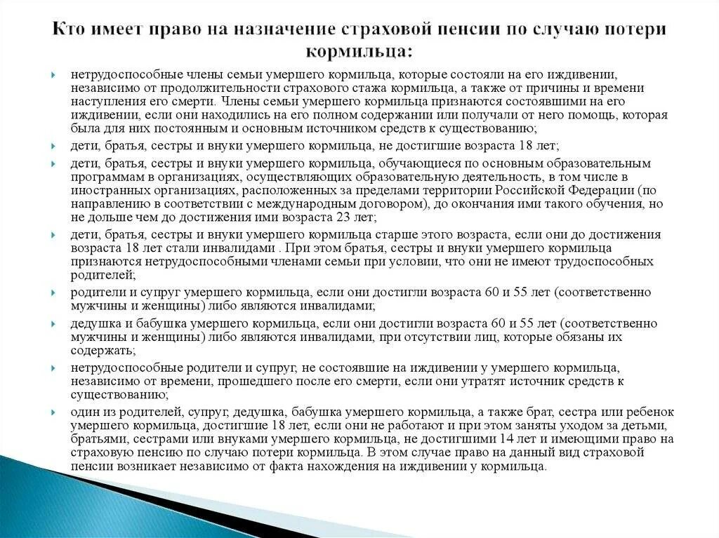 Выплата страховой пенсии умершего