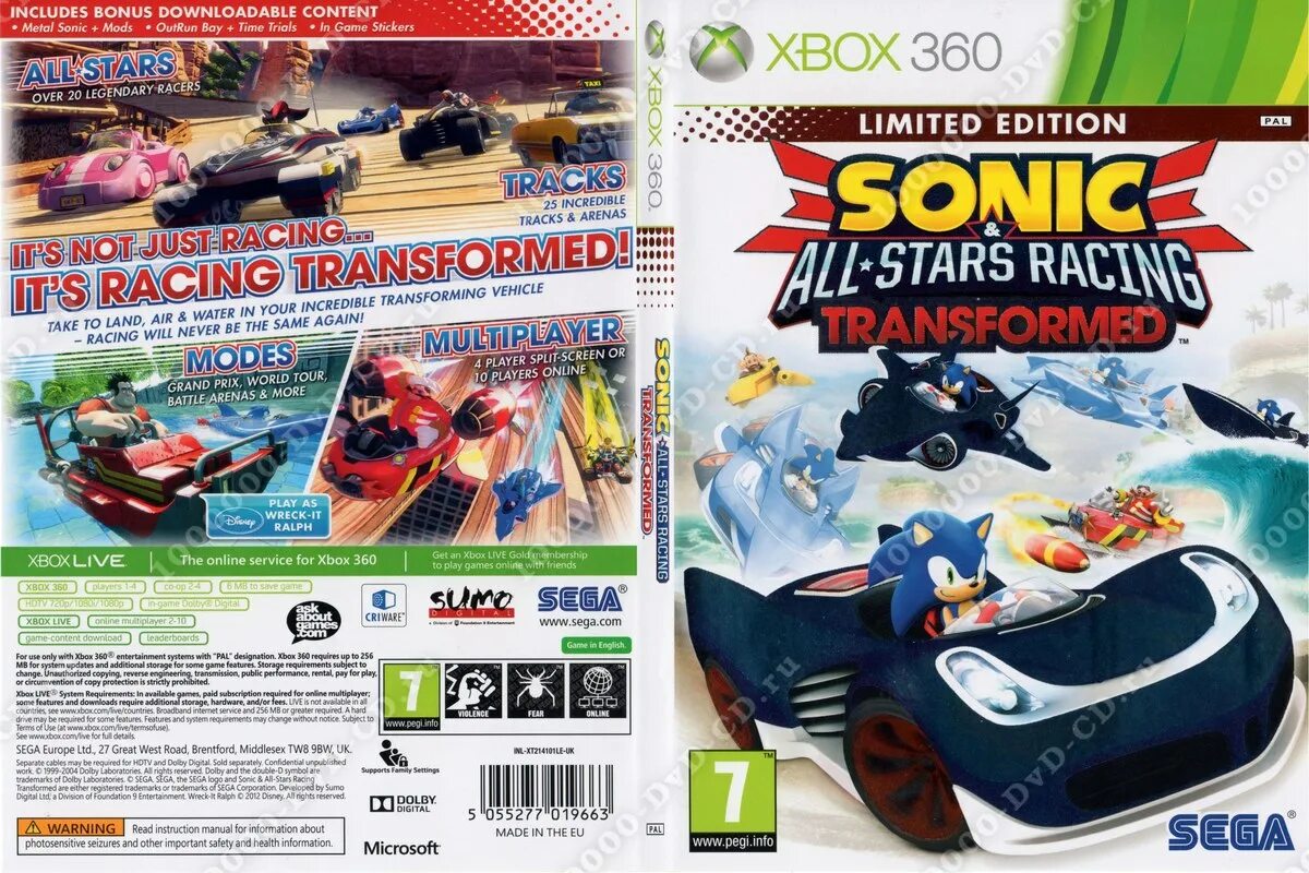 Xbox freeboot sonic. Sonic Sega all-Stars Racing Xbox 360. Sonic and Sega all-Stars Racing Xbox 360 freeboot. Sonic all Stars Racing диски. Sonic Racing Xbox 360.