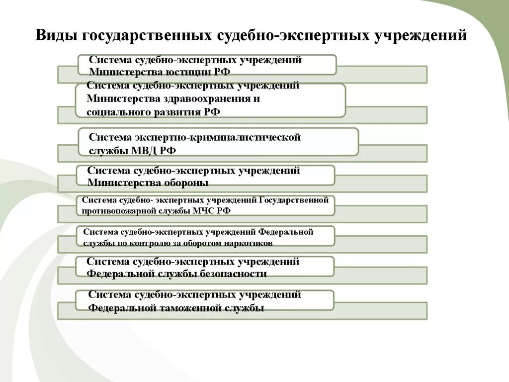 Минюст россии экспертные учреждения. Система государственных судебно-экспертных учреждений России. Схема судебно экспертных учреждений РФ. Схема система государственных судебно-экспертных учреждений. Система гос учреждений судебной экспертизы.