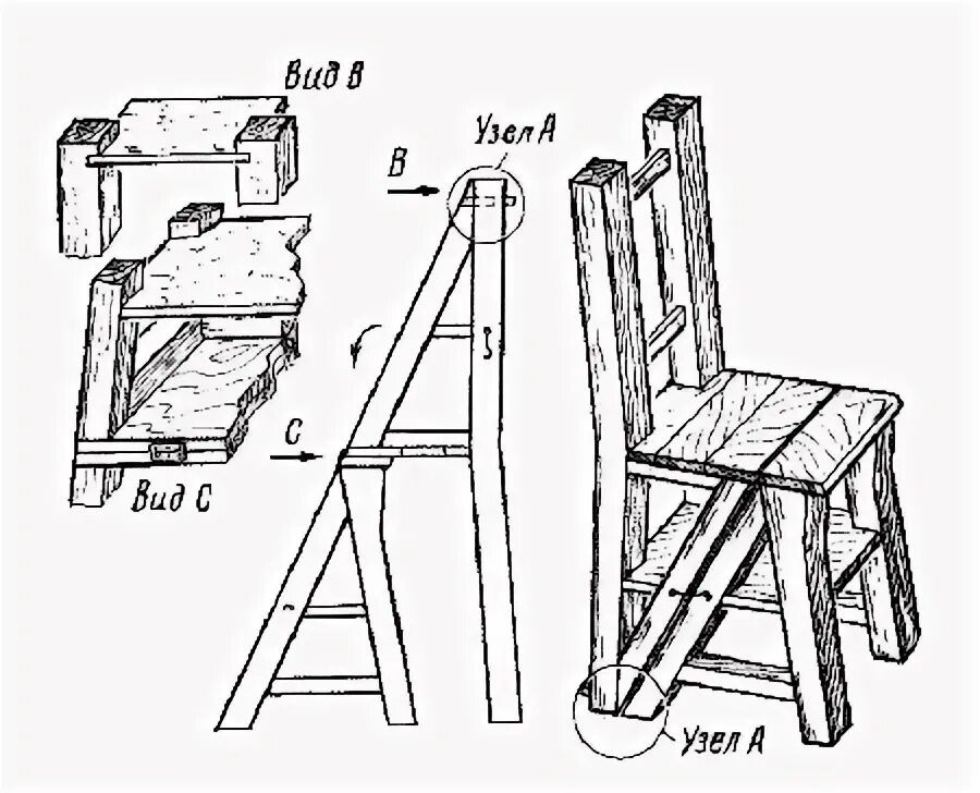 Стремянка табурет своими руками чертежи с размерами Foldable Stool-Step UPDATED Foldable stool, Wood bench plans, Wooden step stool