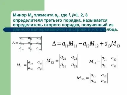 Определитель матрицы по минорам