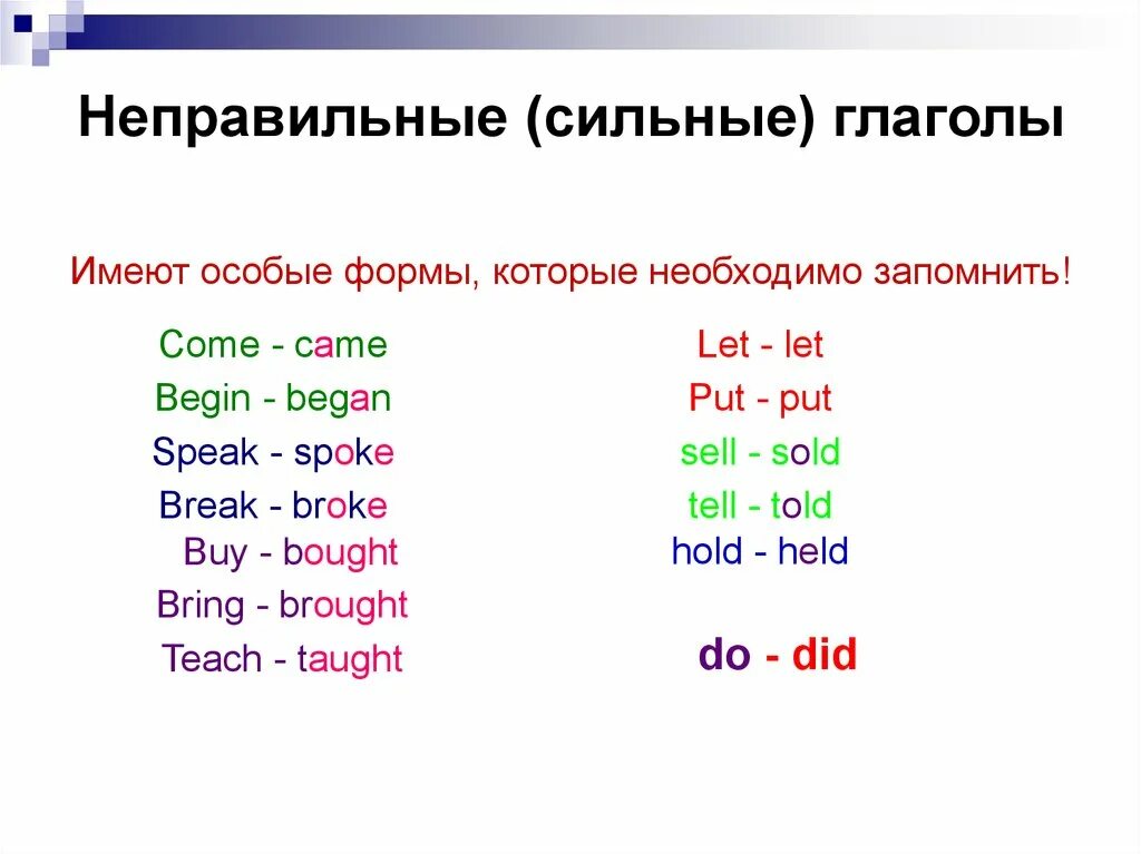 Формы сильных глаголов. Неправильный глагол come. Сильные и слабые глаголы в английском. Сильные глаголы в английском. Неправильная форма глагола come.