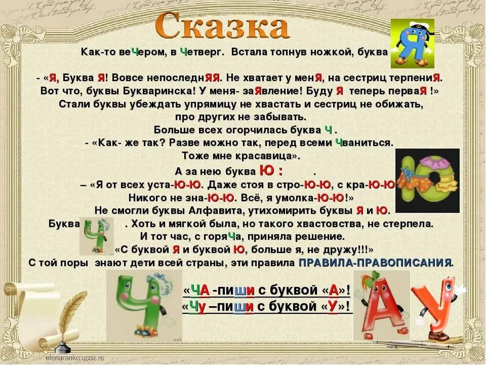 Украденное как пишется. Сказка про букву я. Буквы в сказках. Чтение с буквой ю. Характеристика буквы я.