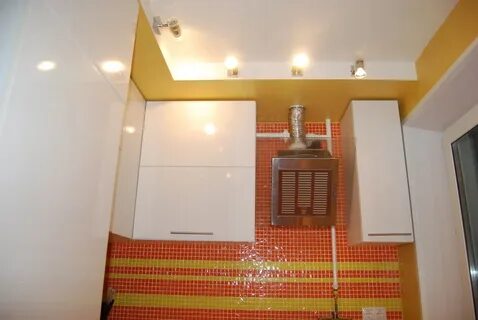 Потолки на кухне с газовой колонкой