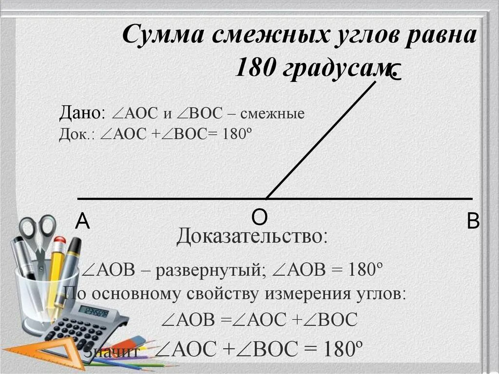 Сумма смежных углов равна 180 градусов. Сумма смежных углов равна 180 доказательство. Докажите что сумма смежных углов равна 180. Теорема суммы смежных углов равна 180 градусов.