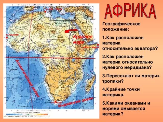 Крайние точки материка Африка. Географическое положение Африки карта. Крайние точки Африки на карте. Африка образ материка. Экватор пересекает северную америку почти посередине