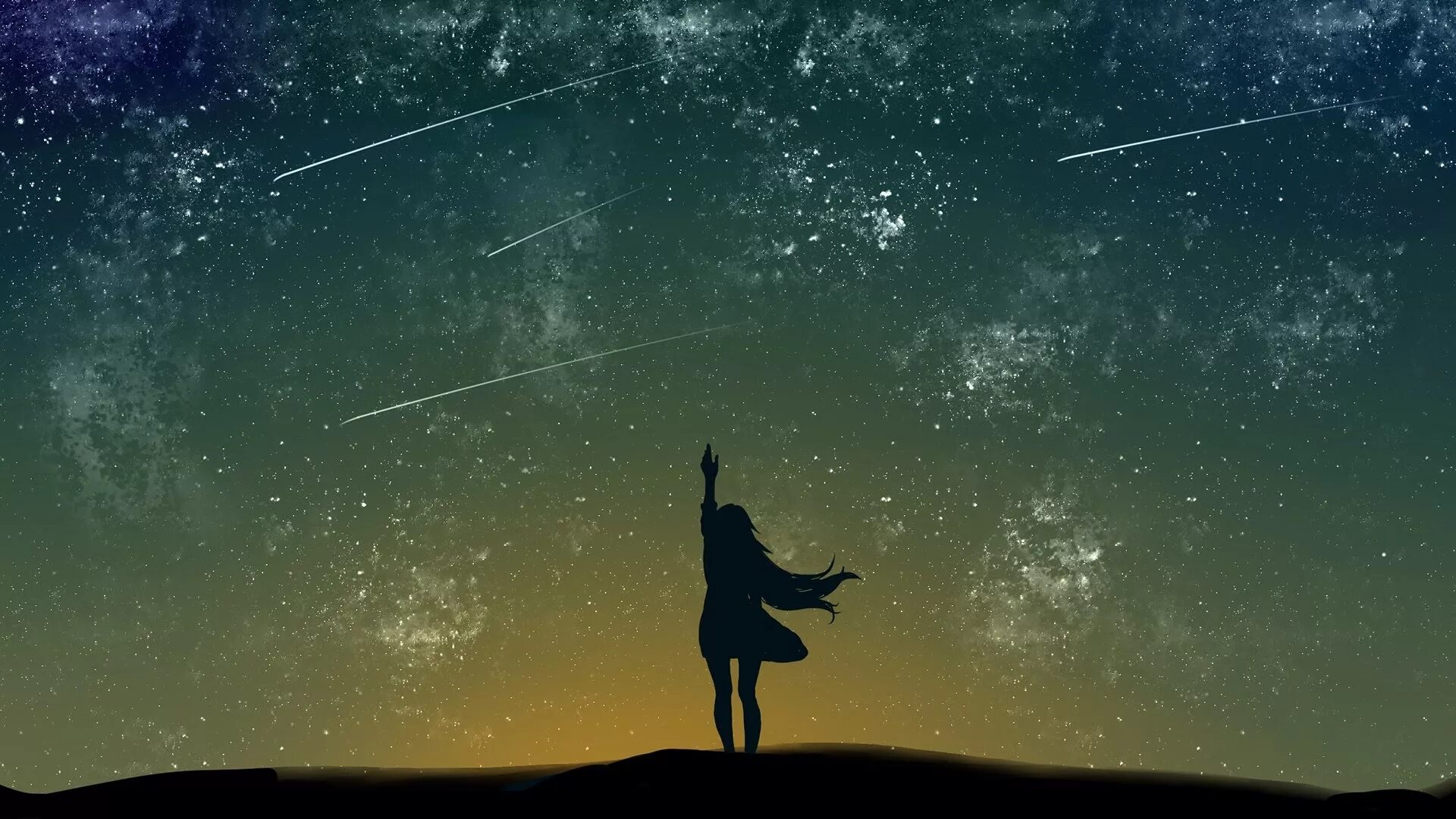 Ночью тянет есть. Девушка на фоне звездного неба. Девочка на фоне звездного неба. Человек на фоне звездного неба. Силуэты на фоне звездного неба.