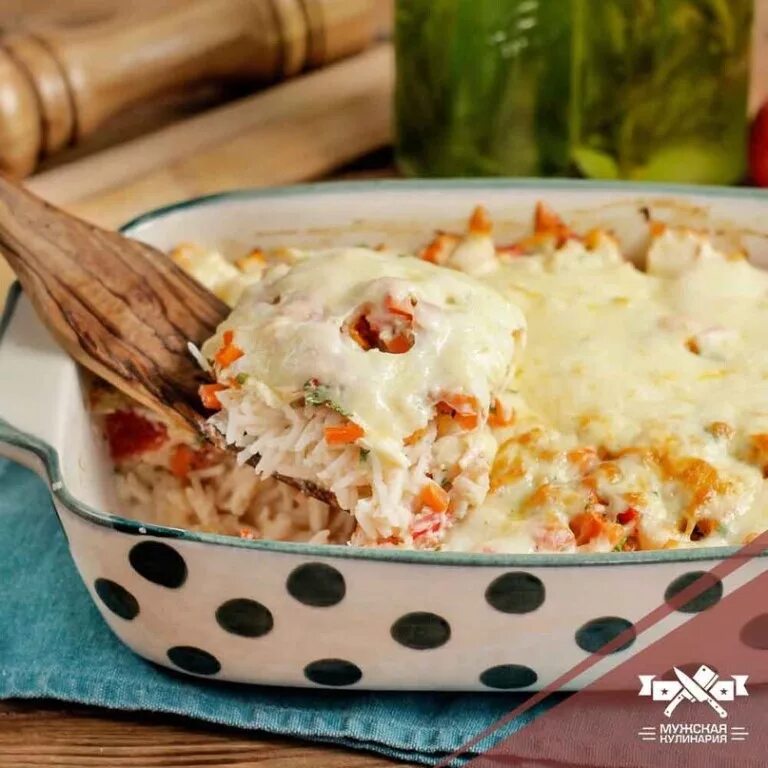 Рис с курицей и сыром